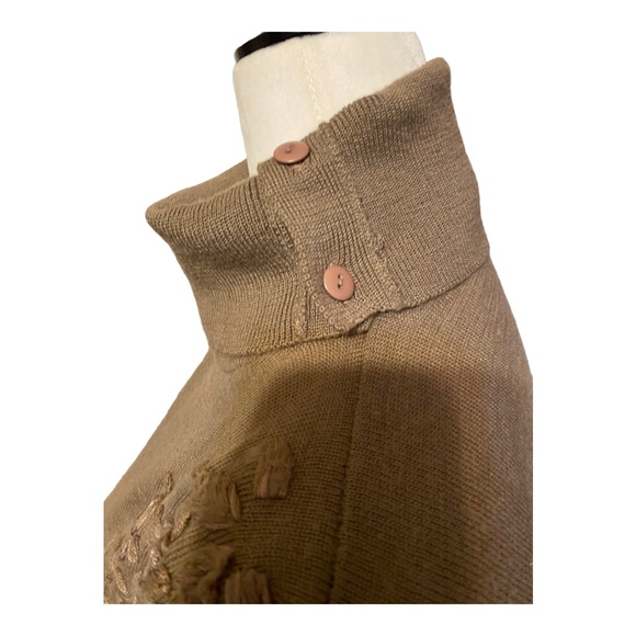 Vintage wool blend embroidered roses sweater szS - Picture 10 of 16